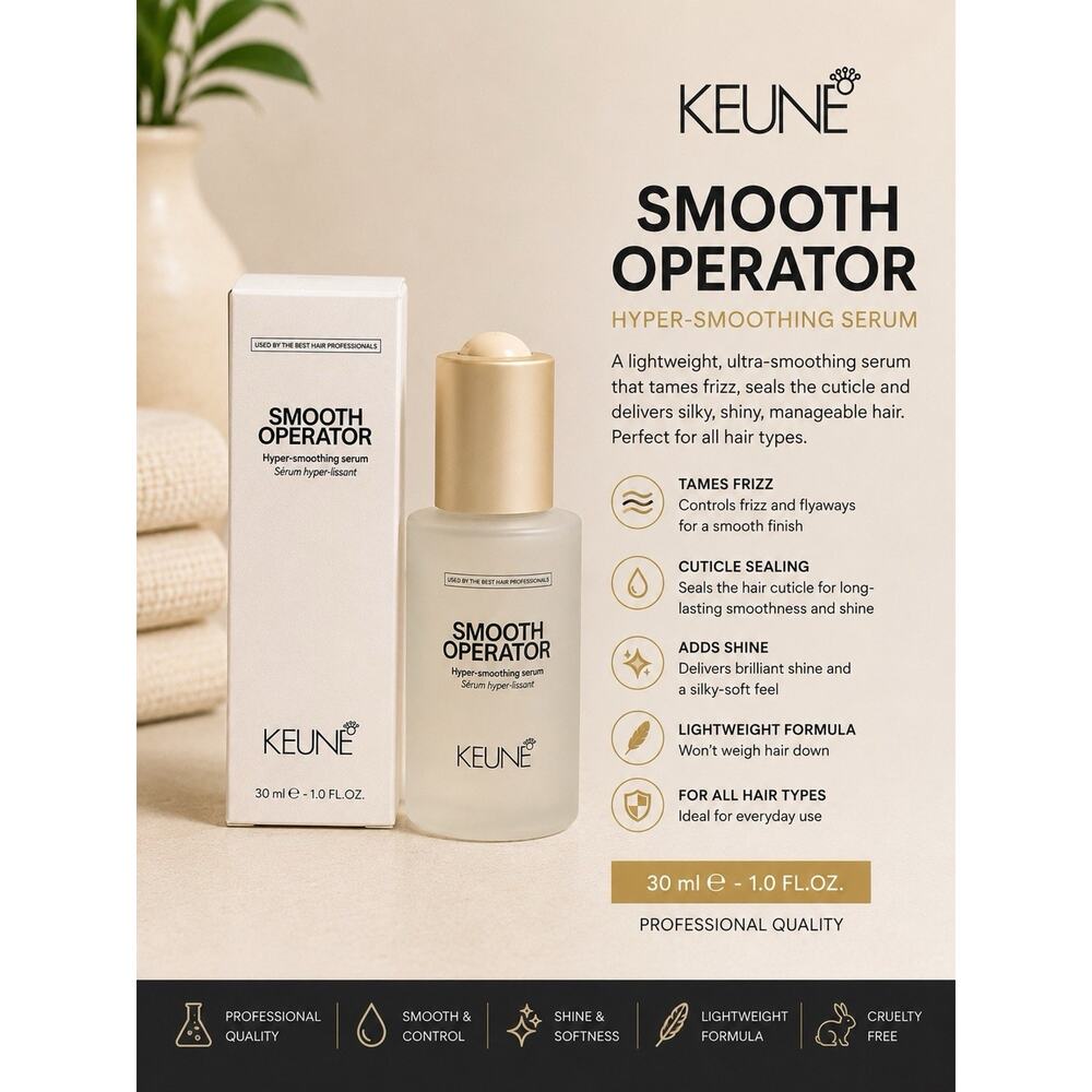 KEUNE Smooth Operator Hyper Smoothing Serum 1.0 fl oz Anti Frizz Hair